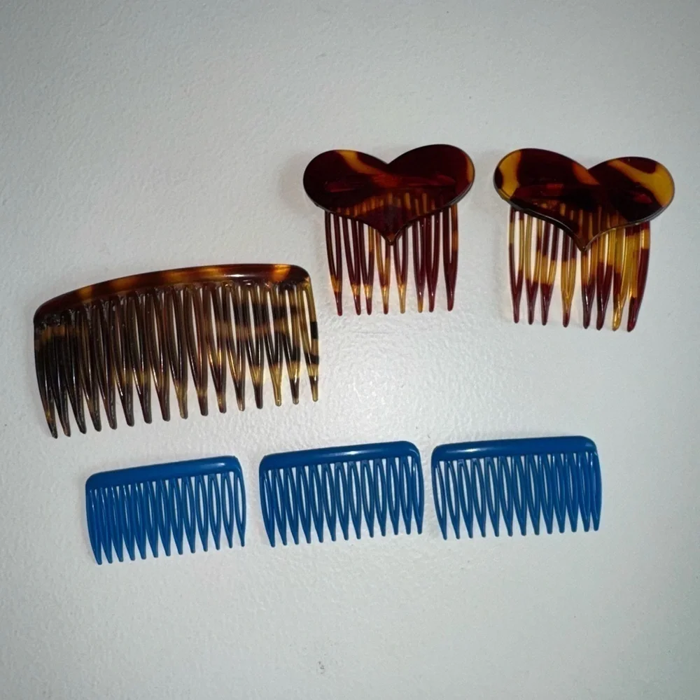 Goody Vintage 80s Goody Side Combs Tortoise Shell Lot
